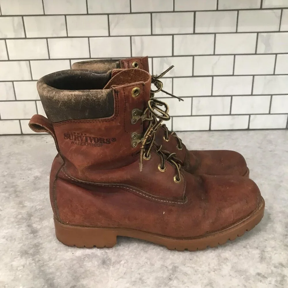 Herman Survivors Work Boots Mens Size 9 Brown Waterproof Insulated Leather